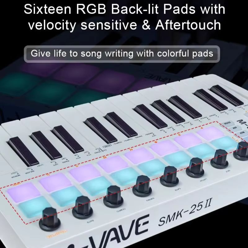 Midi Controller Pad - Controlador de teclado MIDI M-Vave Smk-25