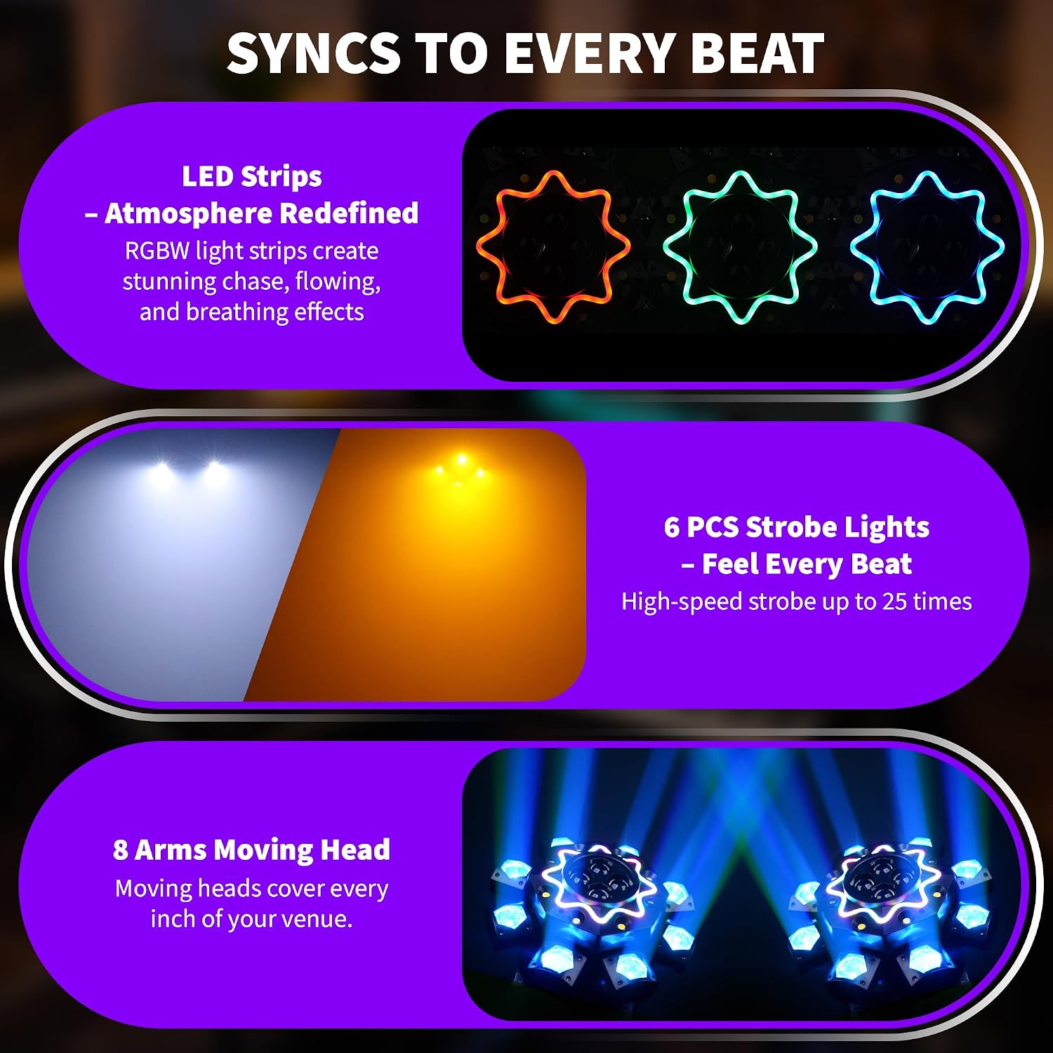 Luces de Discoteca de 200W, 8  - Audio Music Dj reseña y precio